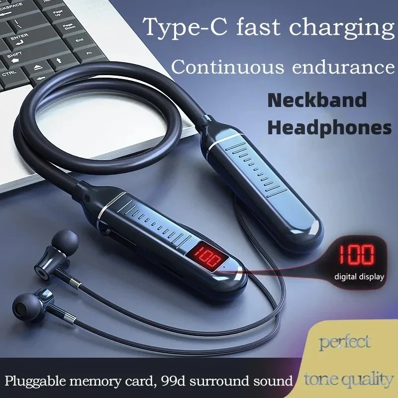 Magnetic Neckband Sports Earphones - 무선 Bluebooth 이어폰 넥밴드 헤드폰 게임용